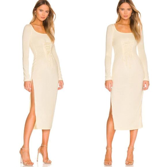 Song Of Style Womens Jovi Maxi Midi Lace Up Dress L - Picture 9 of 9